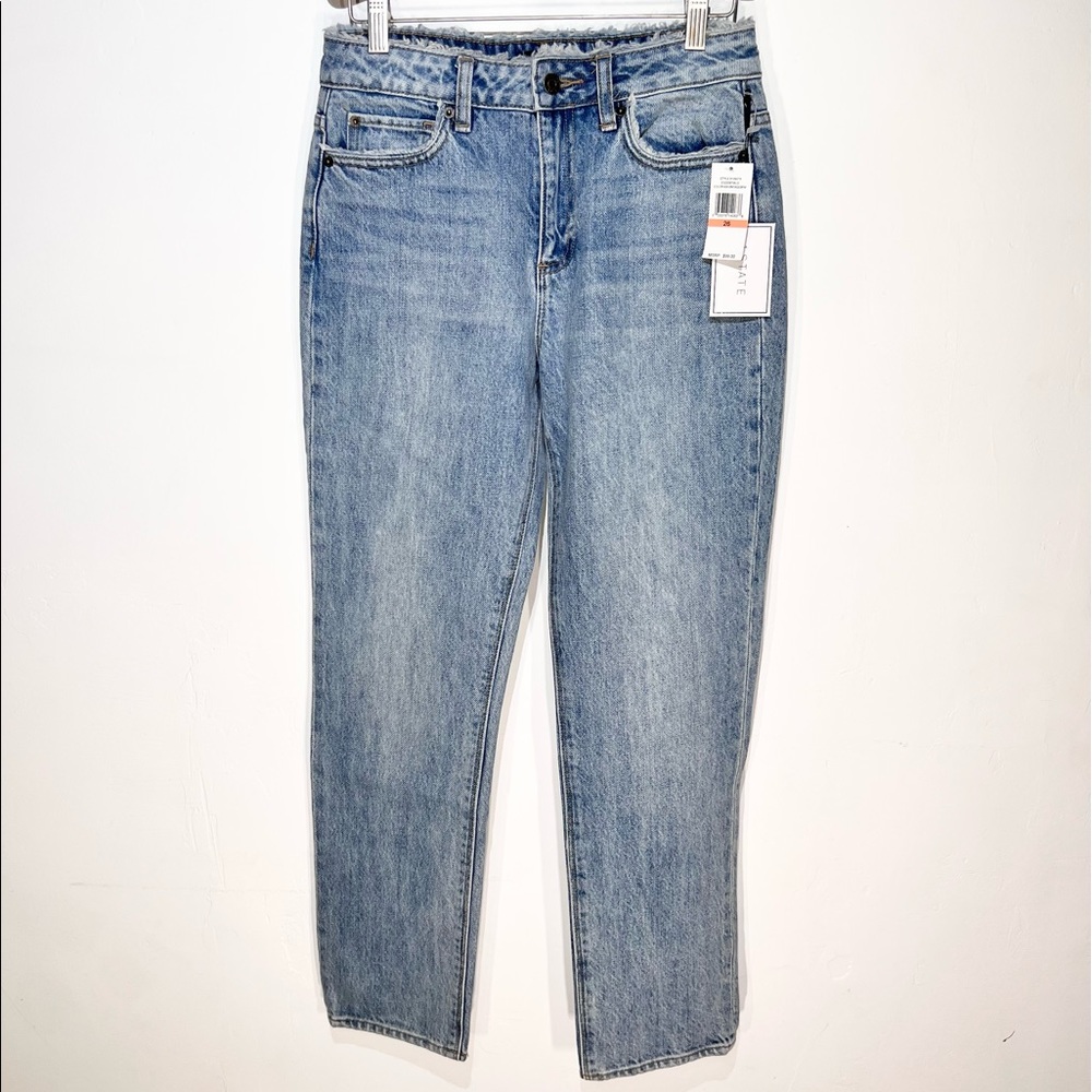 1.STATE straight leg ankle ripped butt jeans - 26